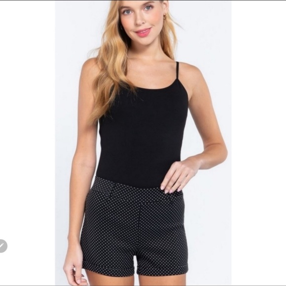 NEW JAQUARD BENGALINE POLKA-DOT SHORTS - Picture 1 of 5